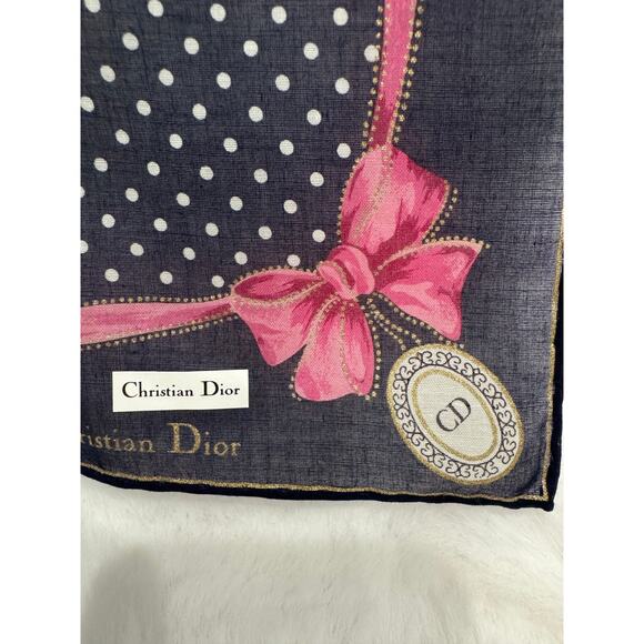 Christian Dior polka dot handkerchief scarf - Picture 1 of 2